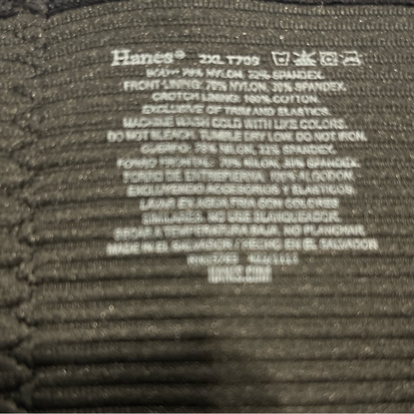 Hanes Black Nylon-Spandex shape wear Shorts - Picture 3 of 3